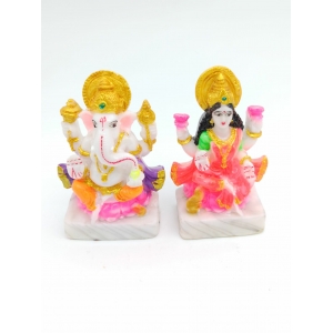 Laxmi Ganesha Idol Handicraft  Murti (Multi-Coloured)-11 cm
